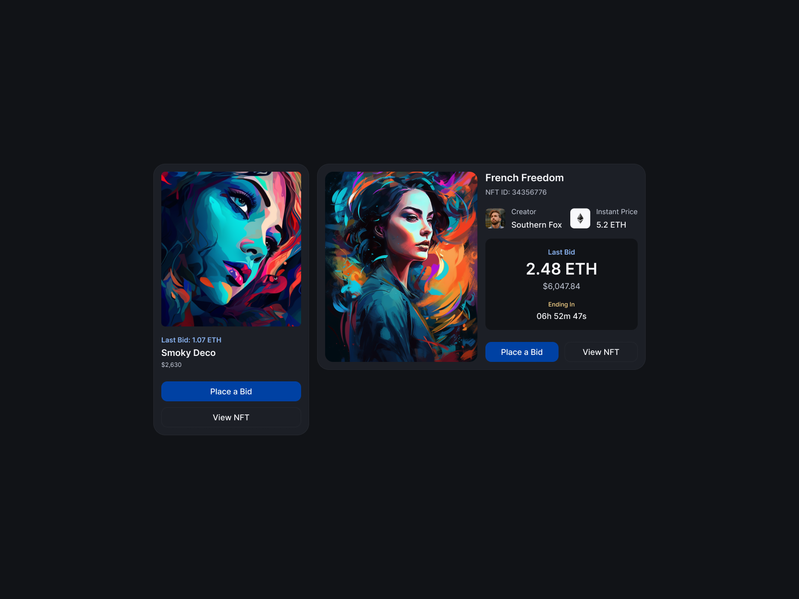 Crypto card dark — English